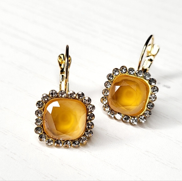5/$25 NEW Amber Color Drop Earrings - Decoration Gold - Dainty Fashion Jewelry